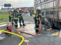 Lkw-Brand verursacht Stau