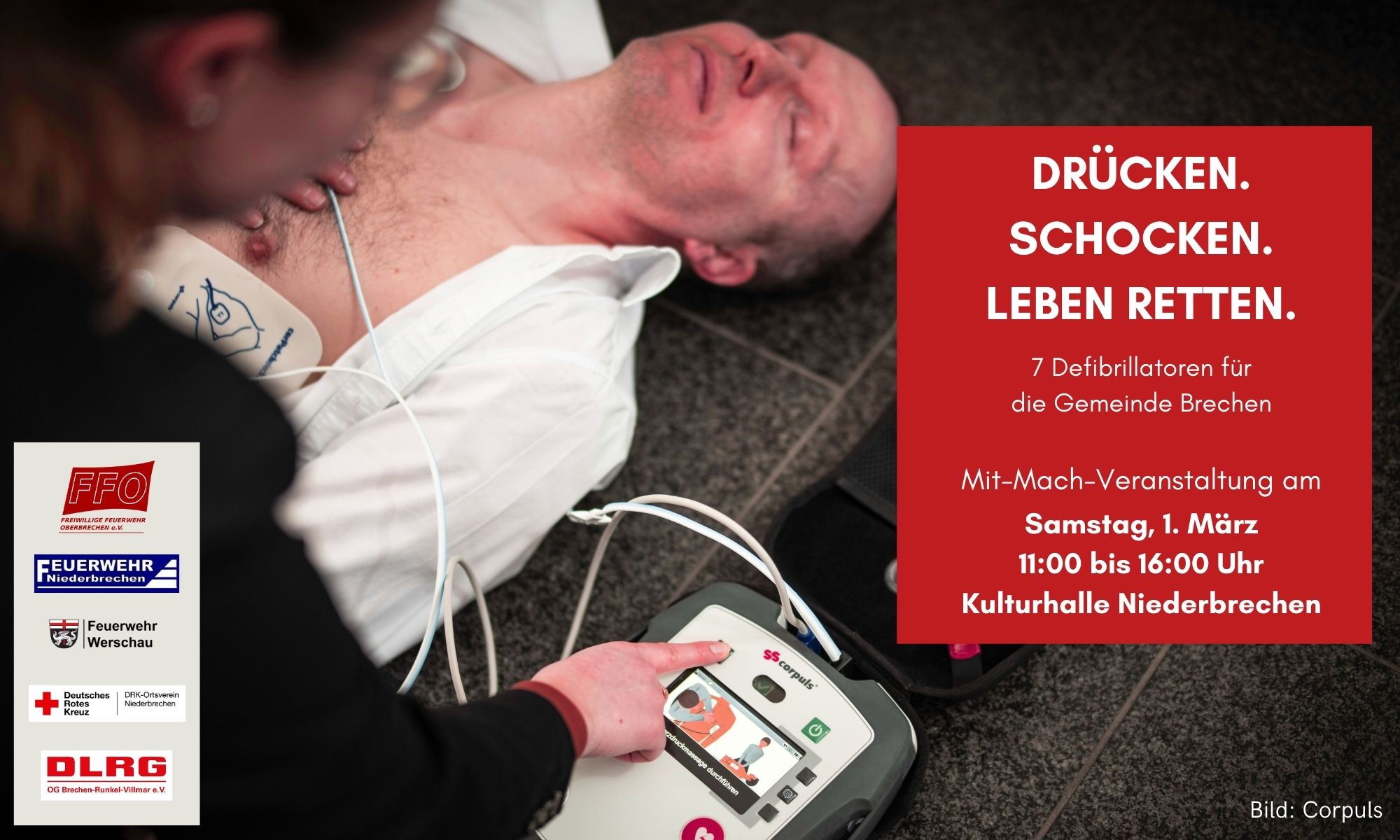 Infoveranstaltung - Defibrillatoren für mehr Sicherheit in Brechen - (c) Bild: Corpuls