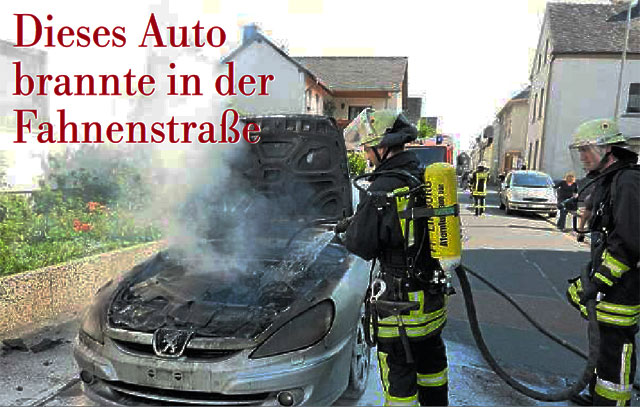 Kfz-Brand in der Fahnenstraße
