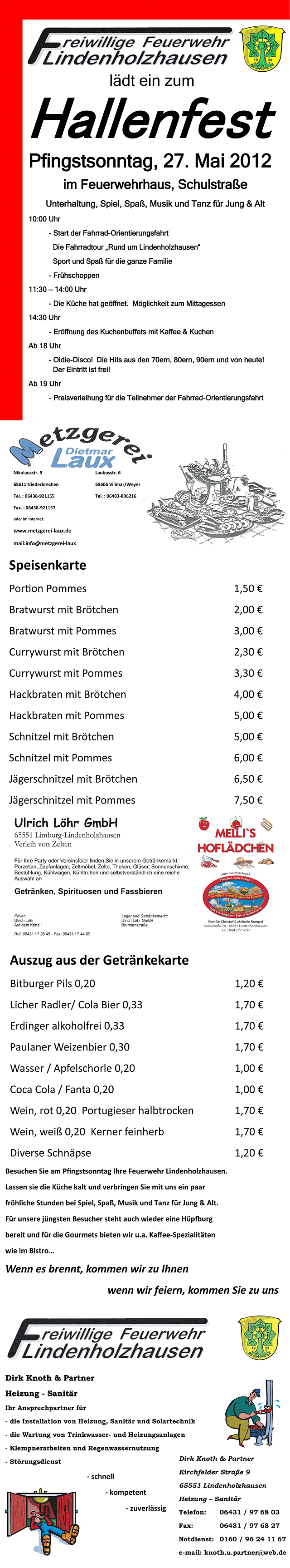Feuerwehr Lindenholzhausen Hallenfest 2012