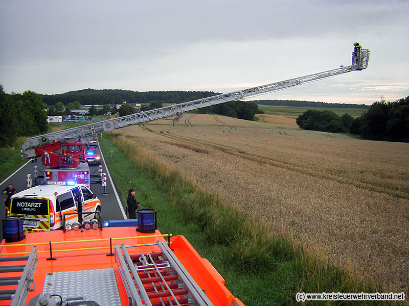 Schwerer Verkehrsunfall auf der B8 zwischen Elz und Malmeneich am 08.07.2012