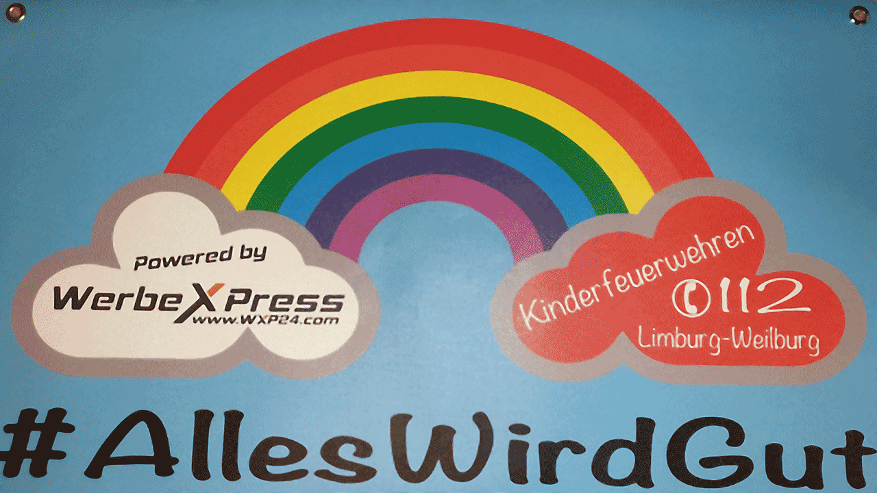 #AllesWirdGut-Bannerder Kinderfeuerwehren des Landkreises Limburg-Weilburg