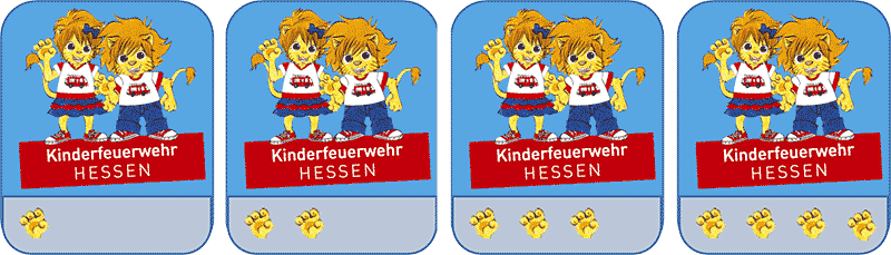 Pins für die Kinderfeuerwehren Tatze 1-4